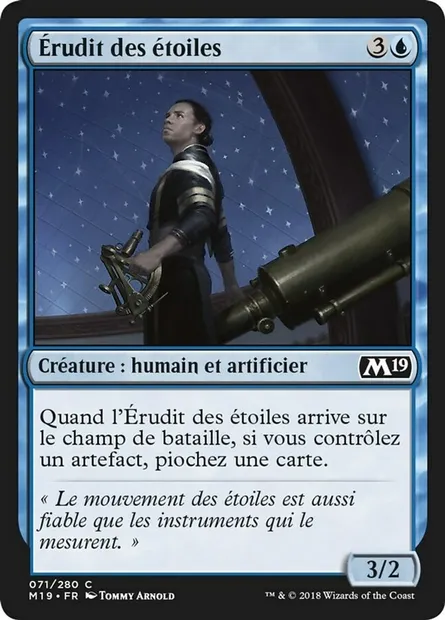 Érudit des étoiles, carte Magic M19 71 — extension Core Set 2019