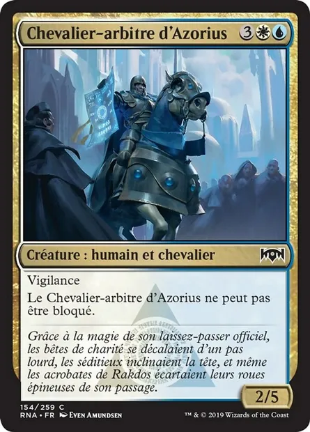 Chevalier-arbitre d'Azorius, carte Magic RNA 154 — extension L'allégeance de Ravnica