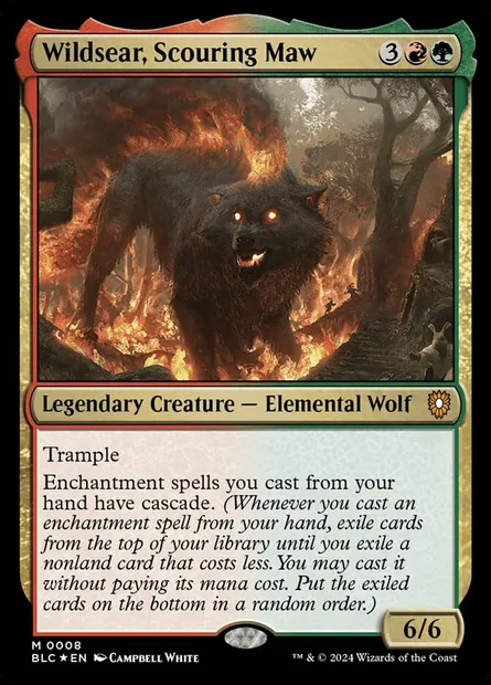 Wildsear, Scouring Maw, Magic card BLC 8 — Bloomburrow Commander set