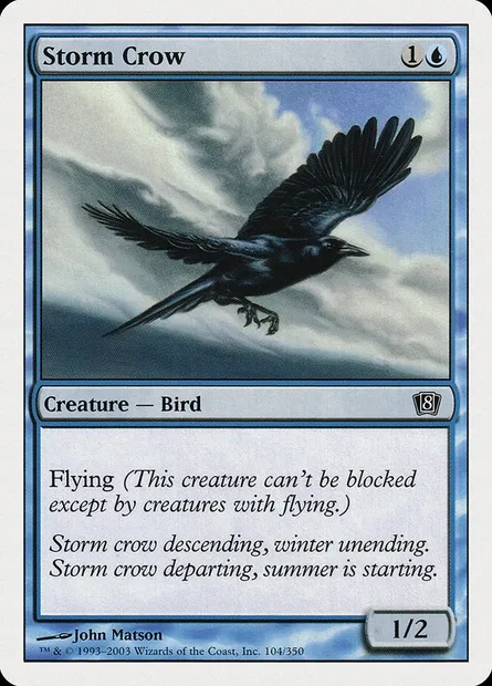 Corbeau de l'orage, carte Magic 8ED 104 — extension Huitième Edition