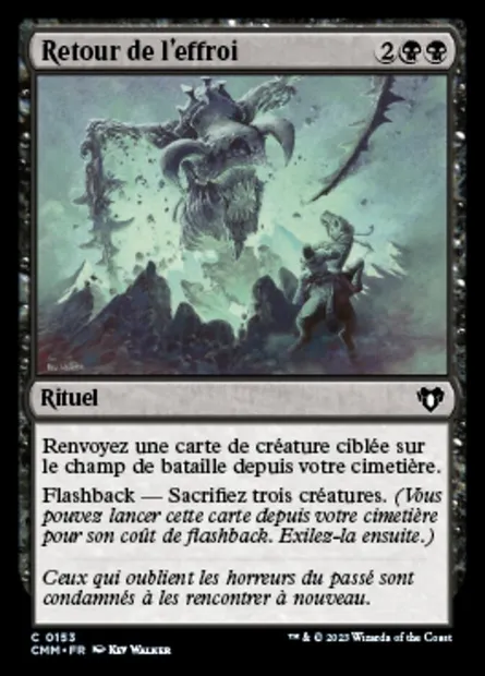 Retour de l'effroi, carte Magic CMM 153 — extension Commander Masters