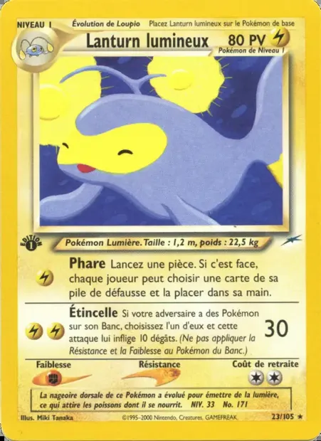 Lanturn lumineux, carte Pokémon NDE 23 — extension Neo Destiny