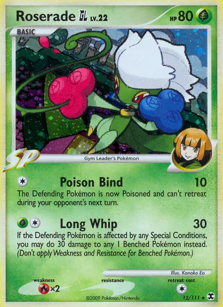 Roserade GL, Pokémon card RR 12 — Rising Rivals set