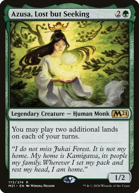 Azusa, Lost but Seeking, Magic card PM21 173p — Core Set 2021 Promos set