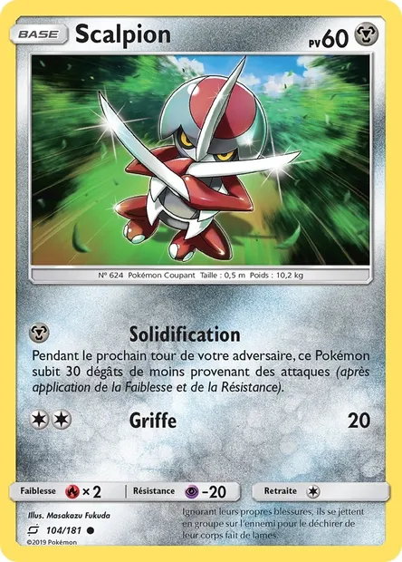 Scalpion, carte Pokémon TEU 104 — extension Duo de Choc