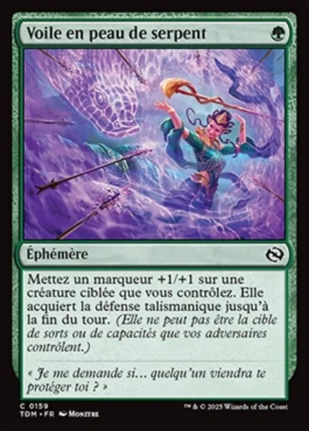 Voile en peau de serpent, carte Magic TDM 159 — extension Tarkir: Dragonstorm
