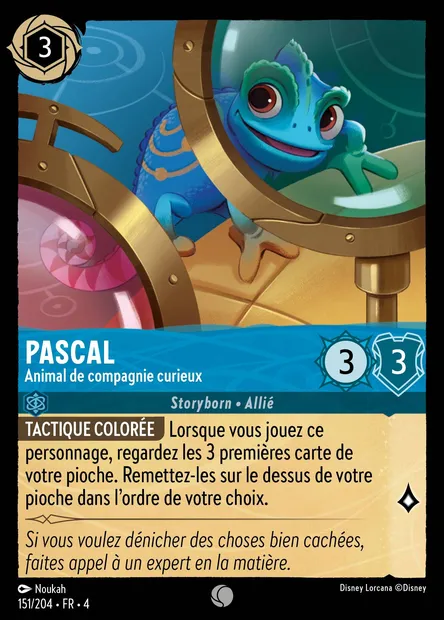 Pascal - Animal de compagnie curieux, carte Disney Lorcana CH4-151 — extension Le Retour d'Ursula