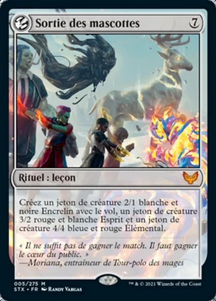 Sortie des mascottes, carte Magic STX 5 — extension Strixhaven: l'Académie des Mages