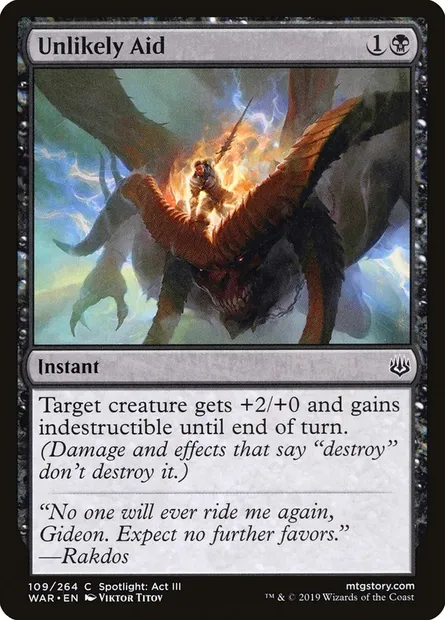 Unlikely Aid, Magic card WAR 109 — War of the Spark set