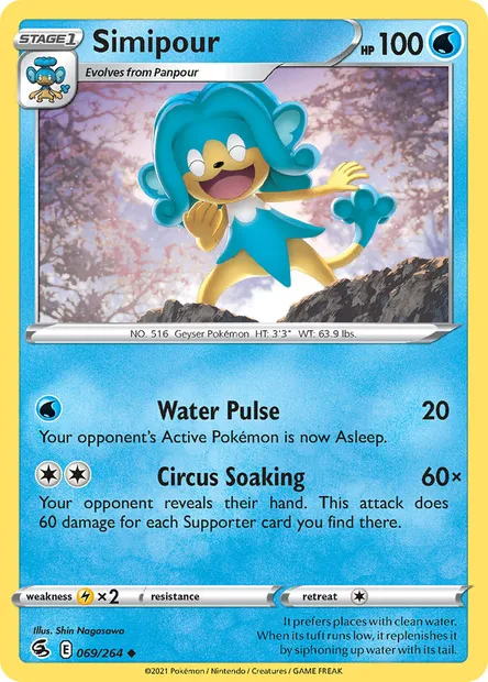 Simipour, Pokémon card FST 69 — Fusion Strike set