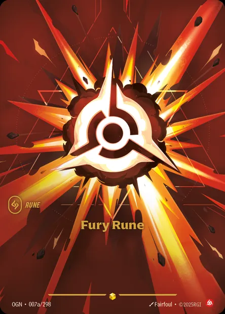 Fury Rune, carte Riftbound OGN 007a — extension Origins