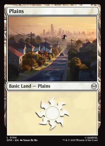 Plains, Magic card SPM 194 — Marvel's Spider-Man set