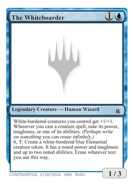 The Whiteboarder, Magic card UNK RU01a — Unknown Event set