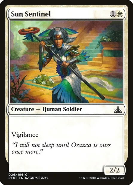 Sun Sentinel, Magic card RIX 26 — Rivals of Ixalan set