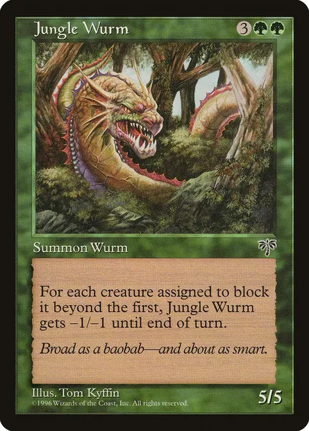 Jungle Wurm, Magic card MIR 224 — Mirage set