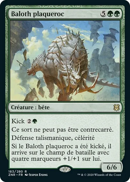 Baloth plaqueroc, carte Magic ZNR 183 — extension Renaissance de Zendikar