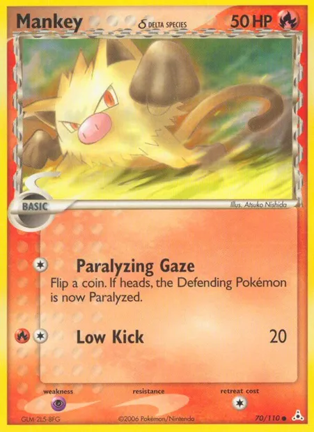 Mankey δ, Pokémon card HP 70 — Holon Phantoms set
