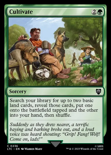 Cultivate, Magic card LTC 236 — Tales of Middle-earth Commander set