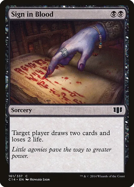 Sign in Blood, Magic card C14 161 — Commander 2014 set