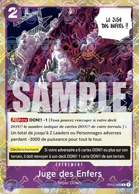 Juge des Enfers, carte One Piece OP02-089 — extension PARAMOUNT WAR