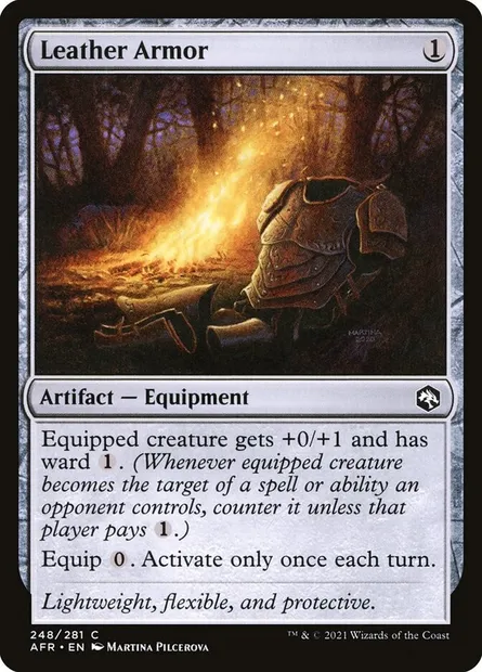 Leather Armor, Magic card AFR 248 — Adventures in the Forgotten Realms set