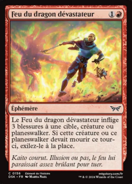 Feu du dragon dévastateur, carte Magic DSK 156 — extension Duskmourn: House of Horror