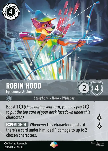 Robin Hood - Ephemeral Archer, Disney Lorcana card CH10-221 — Whispers in the Well set
