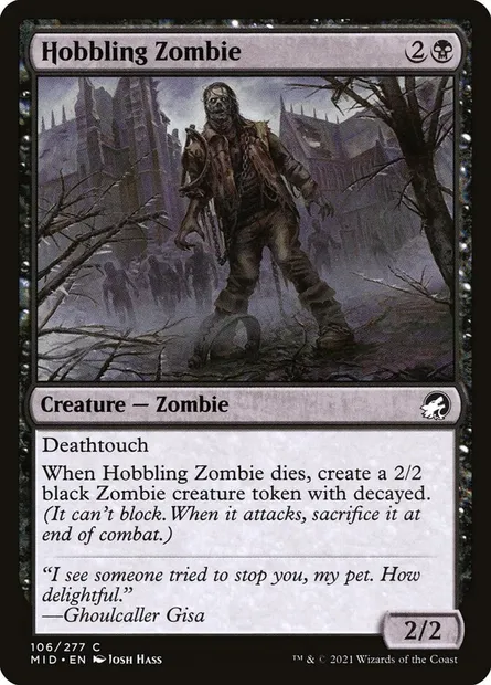 Hobbling Zombie, Magic card MID 106 — Innistrad: Midnight Hunt set