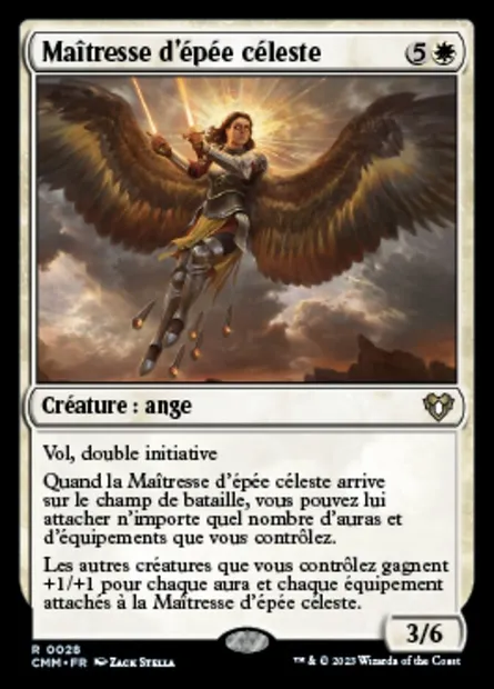 Maîtresse d'épée céleste, carte Magic CMM 28 — extension Commander Masters