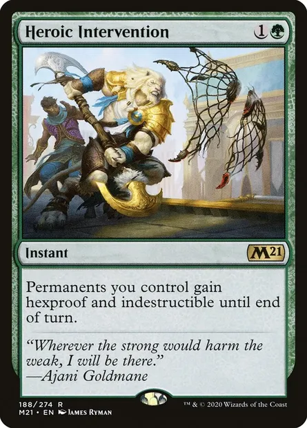 Heroic Intervention, Magic card M21 188 — Core Set 2021 set