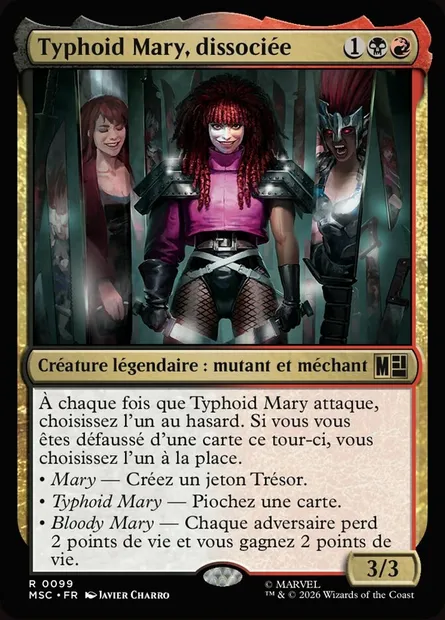 Typhoid Mary, dissociée, carte Magic MSC 99 — extension Marvel Super Heroes Commander