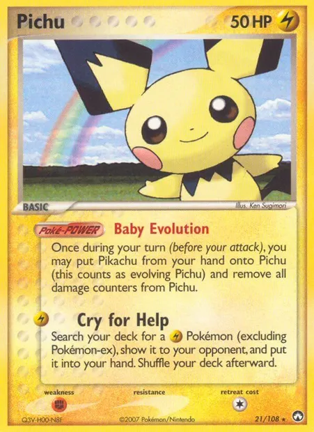 Pichu, Pokémon card PK 21 — Power Keepers set