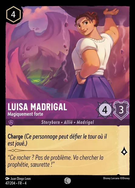 Luisa Madrigal - Magiquement forte, carte Disney Lorcana CH4-047 — extension Le Retour d'Ursula