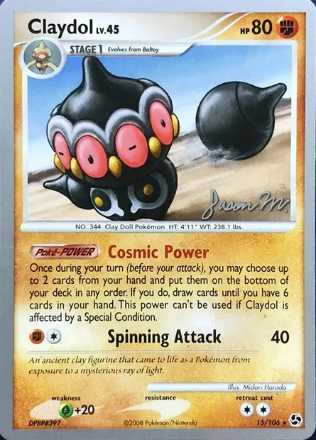 Claydol Lv.45, Pokémon card WCD09 015-3 — World Championship Decks 2009 set