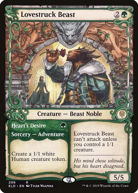 Lovestruck Beast // Heart's Desire, Magic card ELD 299 — Throne of Eldraine set