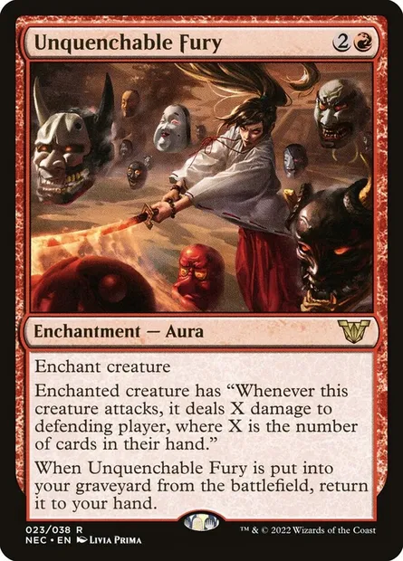Unquenchable Fury, Magic card NEC 23 — Neon Dynasty Commander set
