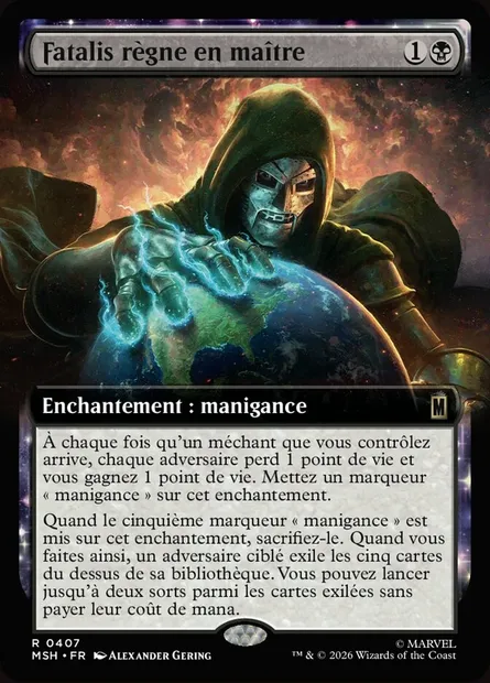 Fatalis règne en maître, carte Magic MSH 407 — extension Marvel Super Heroes