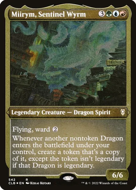 Miirym, dragon sentinelle, carte Magic CLB 542 — extension Commander Légendes : la bataille de la Porte de Baldur