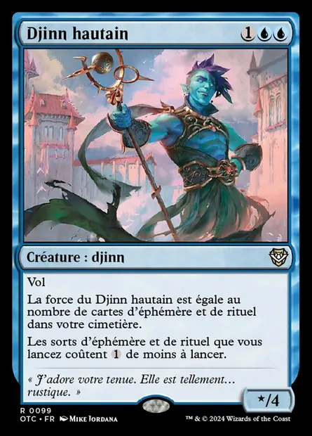 Djinn hautain, carte Magic OTC 99 — extension Outlaws of Thunder Junction Commander