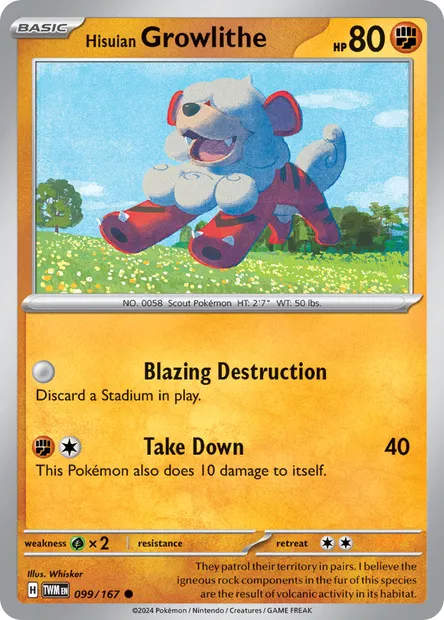 Hisuian Growlithe, Pokémon card TWM 099 — Twilight Masquerade set