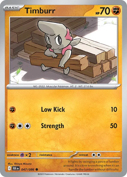 Timburr, Pokémon card BLK 047 — Black Bolt set