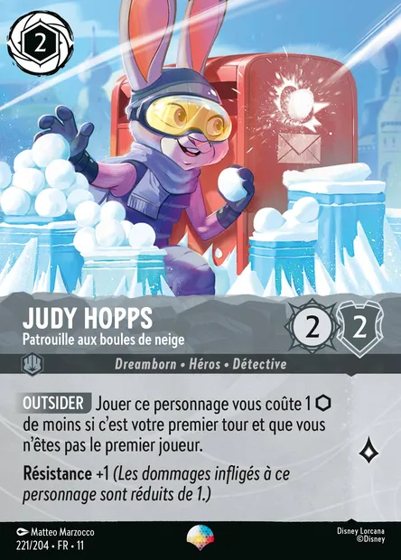 Judy Hopps - Patrouille aux boules de neige, carte Disney Lorcana CH11-221 — extension Givresort