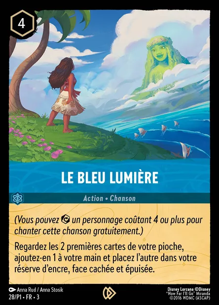 Le bleu lumière, carte Disney Lorcana P1-028 — extension P1