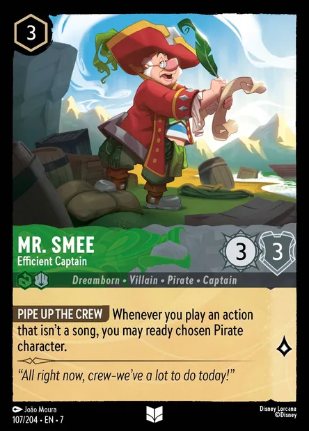 Mr. Smee - Efficient Captain, Disney Lorcana card CH7-107 — Archazia's Island set