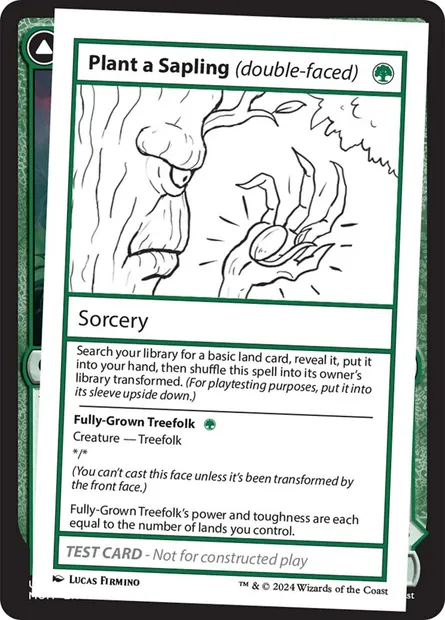 Plant a Sapling // Fully-Grown Treefolk, Magic card MB2 582 — Mystery Booster 2 set