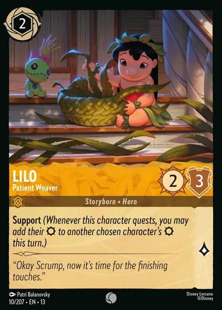 Lilo - Patient Weaver, Disney Lorcana card CH13-010 — Attack of the Vine! set