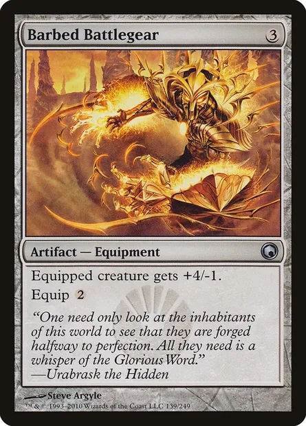 Barbed Battlegear, Magic card SOM 139 — Scars of Mirrodin set