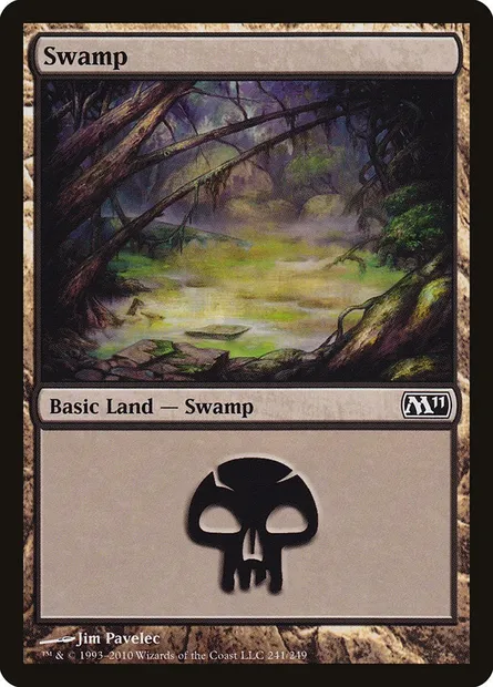 Swamp, Magic card M11 241 — Magic 2011 set