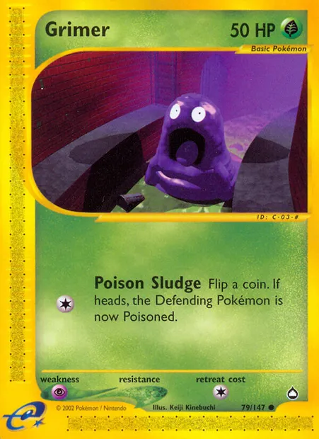 Grimer, Pokémon card AQ 79 — Aquapolis set