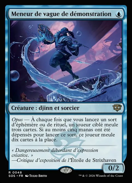 Meneur de vague de démonstration, carte Magic SOS 48 — extension Secrets of Strixhaven